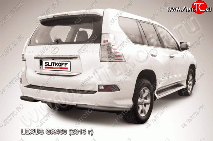 12 699 р. Защита заднего бампера из уголков d76 Slitkoff  Lexus GX460  J150 (2013-2022) 1-ый рестайлинг, 2-ой рестайлинг (Цвет: серебристый)  с доставкой в г. Майкоп