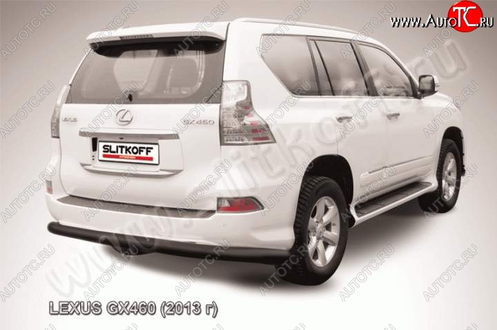 11 349 р. Защита заднего бампера из трубы d76 Slitkoff (радиусная)  Lexus GX460  J150 (2013-2022) 1-ый рестайлинг, 2-ой рестайлинг (Цвет: серебристый)  с доставкой в г. Майкоп