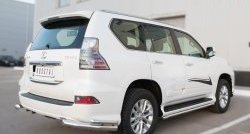 Защита заднего бампера (2 трубы Ø76 и 42 мм уголки, нержавейка) SLITKOFF Lexus GX460  J150 (2013-2022) 1-ый рестайлинг, 2-ой рестайлинг