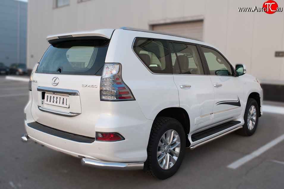 17 599 р. Защита заднего бампера (Ø76 мм уголки, нержавейка) SLITKOFF  Lexus GX460  J150 (2013-2022) 1-ый рестайлинг, 2-ой рестайлинг  с доставкой в г. Майкоп