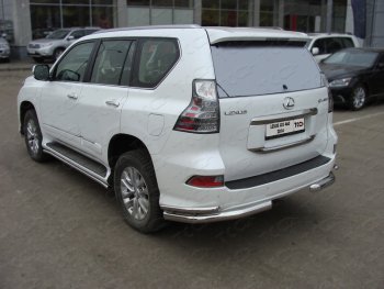 Защита заднего бампера (уголки двойные) ТСС 76,1/42 мм Lexus GX460  J150 (2013-2019) 1-ый рестайлинг