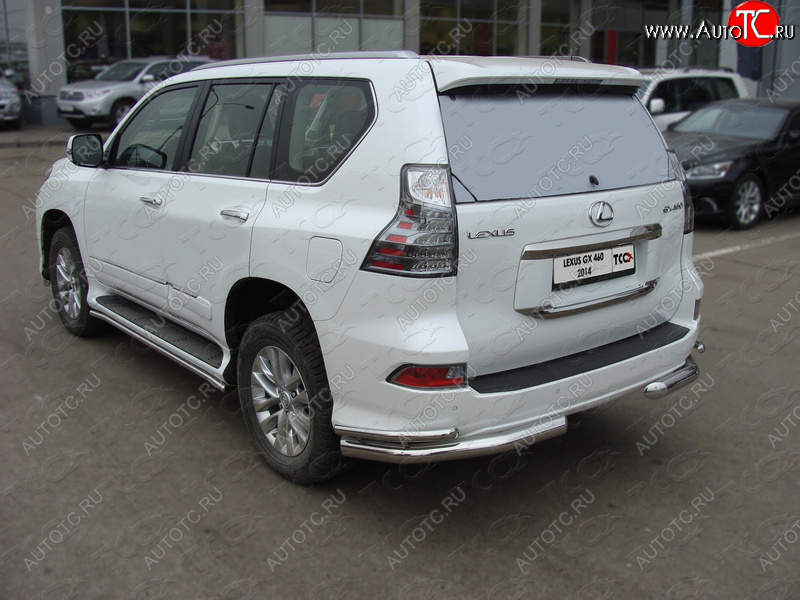 30 899 р. Защита заднего бампера (уголки двойные) ТСС 76,1/42 мм  Lexus GX460  J150 (2013-2019) 1-ый рестайлинг  с доставкой в г. Майкоп