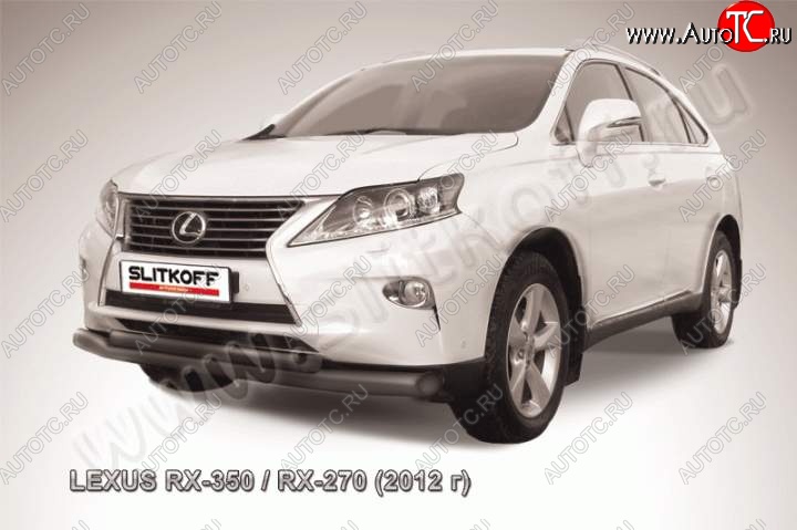 18 699 р. Защита переднего бампера из труб d76+57 Slitkoff Lexus RX 270 AL20 дорестайлинг (2015-2019) (Цвет: серебристый)  с доставкой в г. Майкоп