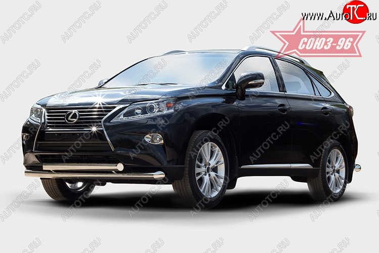 29 654 р. Защита переднего бампера двойная Souz-96 (d76/75х42). Lexus RX450H AL10 дорестайлинг (2009-2012)  с доставкой в г. Майкоп
