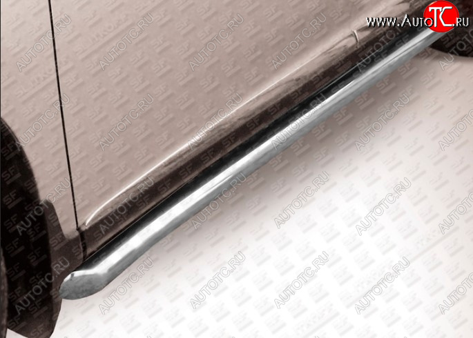 16 499 р. Защита порогов Slitkoff (Ø 76 мм, труба с гибами)  Lexus RX  270 (2015-2019) AL20 дорестайлинг (Сталь с полимерным покрытием. Цвет: серебристый)  с доставкой в г. Майкоп