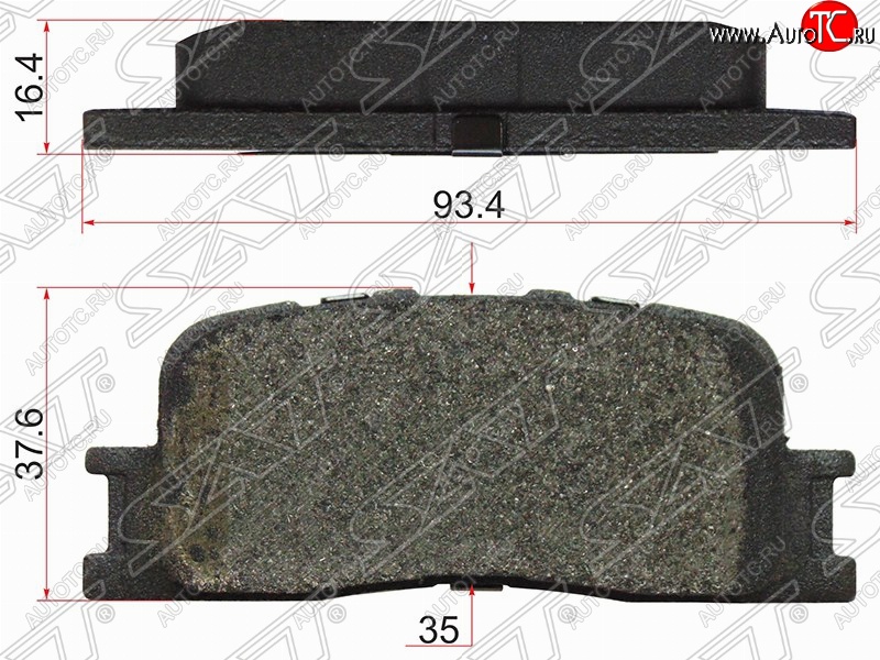 599 р. Колодки тормозные задние SAT (93.4*37.6*16 mm) Toyota Camry XV30 дорестайлинг (2001-2004)  с доставкой в г. Майкоп