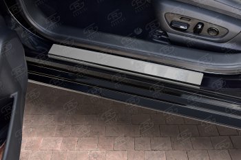 1 989 р. Накладки порожков салона Russtal Lexus ES350 XV70 дорестайлинг (2018-2021) (Нержавейка полированная)  с доставкой в г. Майкоп. Увеличить фотографию 2