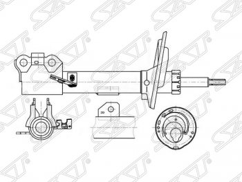 Правый амортизатор передний (2WD, 4WD) SAT Lexus ES350 XV40 дорестайлинг (2006-2009)