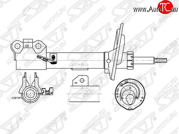 3 679 р. Правый амортизатор передний (2WD, 4WD) SAT Lexus ES350 XV40 дорестайлинг (2006-2009)  с доставкой в г. Майкоп