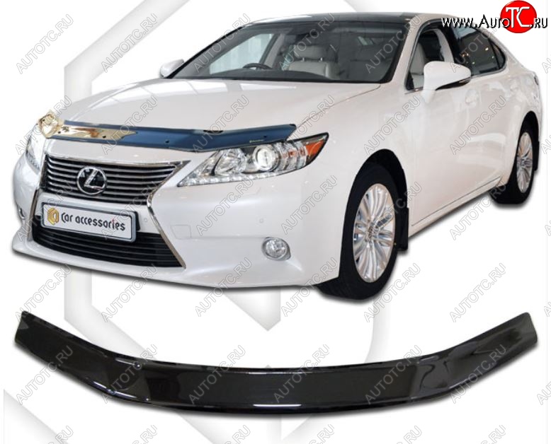 1 999 р. Дефлектор капота CA-Plastiс Lexus ES250 XV60 дорестайлинг (2012-2015) (Classic черный, Без надписи)  с доставкой в г. Майкоп