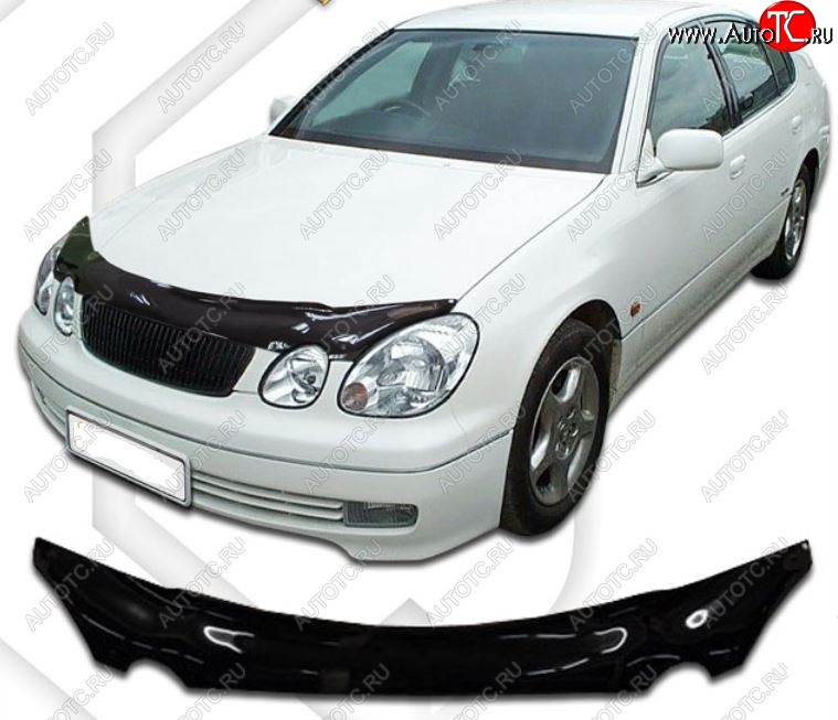 2 199 р. Дефлектор капота CA-Plastic Lexus GS300 S160 дорестайлинг (1997-2001) (серия Classic черный, Без надписи)  с доставкой в г. Майкоп