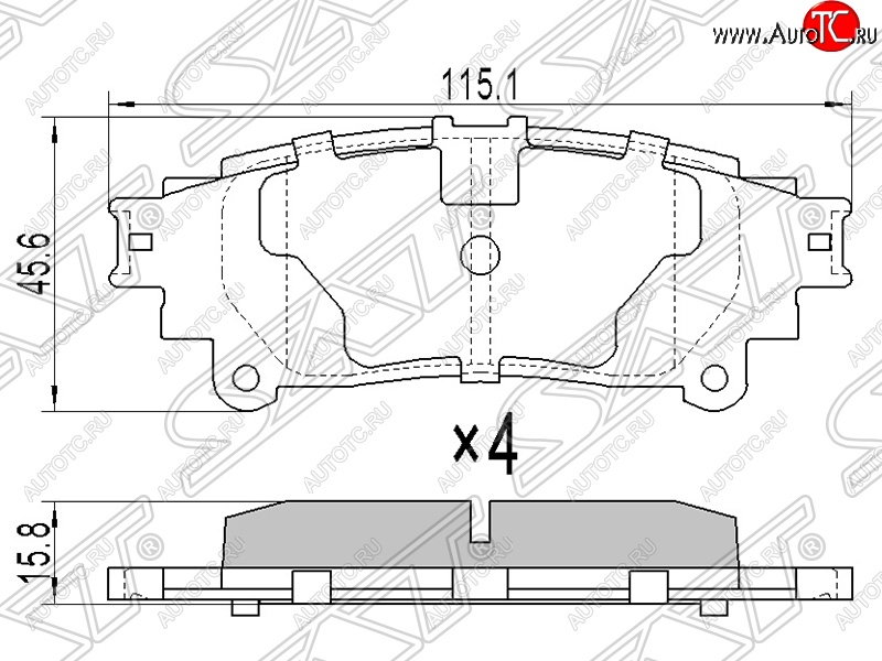 729 р. Колодки тормозные SAT (задние) Toyota Highlander XU50 дорестайлинг (2013-2017)  с доставкой в г. Майкоп