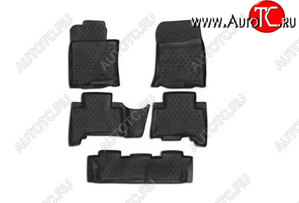4 189 р. Комплект 3D ковриков салона Element (полиуретан) Lexus GX460 J150 дорестайлинг (2009-2013) (Черные)  с доставкой в г. Майкоп