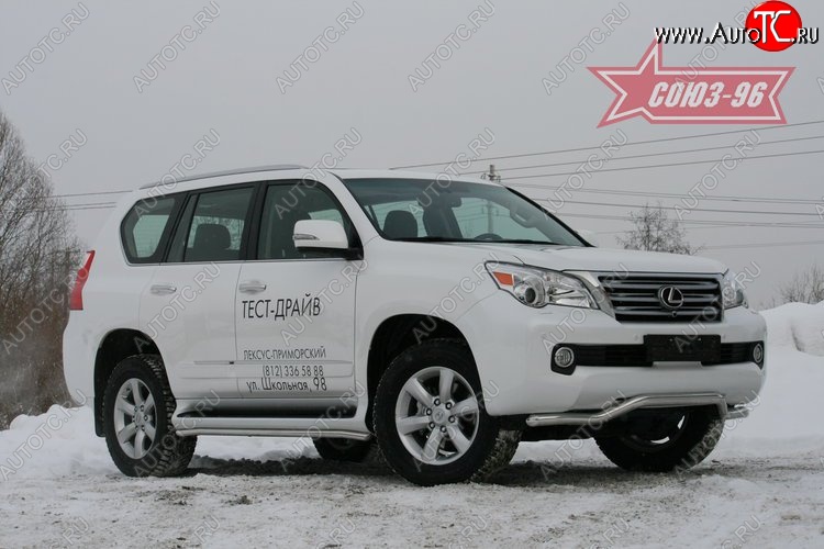 18 359 р. Защита переднего бампера одинарная Souz-96 (d60). Lexus GX460 J150 дорестайлинг (2009-2013)  с доставкой в г. Майкоп
