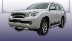Защита переднего бампера из короткой трубы диаметром 76 мм Slitkoff Lexus GX460  J150 (2009-2013) дорестайлинг