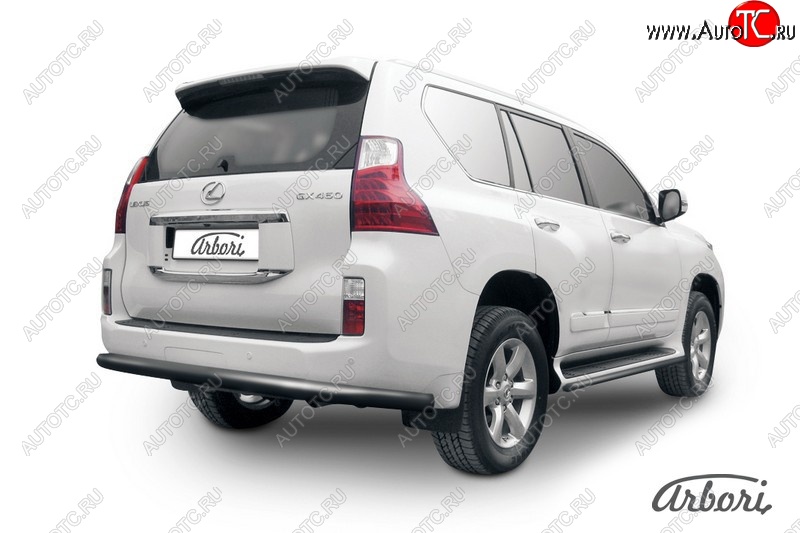 11 789 р. Защита заднего бампера Arbori (черная, 1 труба d76 mm). Lexus GX460 J150 дорестайлинг (2009-2013)  с доставкой в г. Майкоп