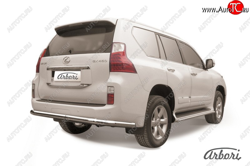 16 919 р. Защита заднего бампера Arbori (нержавейка, 1 труба d76 mm). Lexus GX460 J150 дорестайлинг (2009-2013)  с доставкой в г. Майкоп
