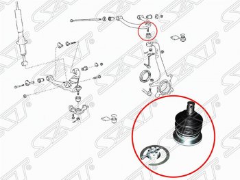 759 р. Шаровая опора верхнего рычага SAT Lexus GX470 J120 дорестайлинг (2002-2007)  с доставкой в г. Майкоп. Увеличить фотографию 2