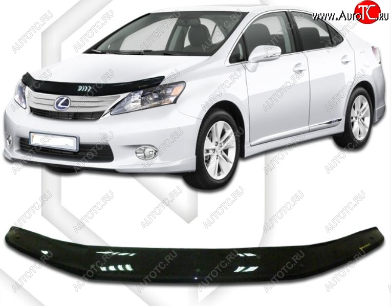 1 899 р. Дефлектор капота CA-Plastiс  Lexus HS250h  F10 (2009-2013) дорестайлинг (Classic черный, Без надписи)  с доставкой в г. Майкоп