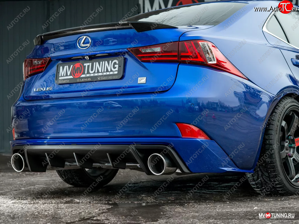 14 499 р. Диффузор заднего бампера var №1 (с килями) MV-Tuning  Lexus IS250  XE30 седан (2013-2016) дорестайлинг  с доставкой в г. Майкоп