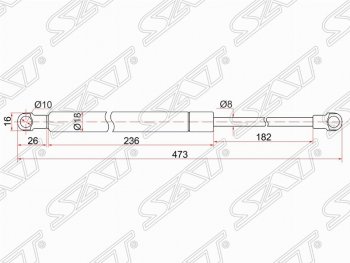 Упор капота SAT (газовый) Lexus IS250 XE20 седан дорестайлинг (2005-2013)