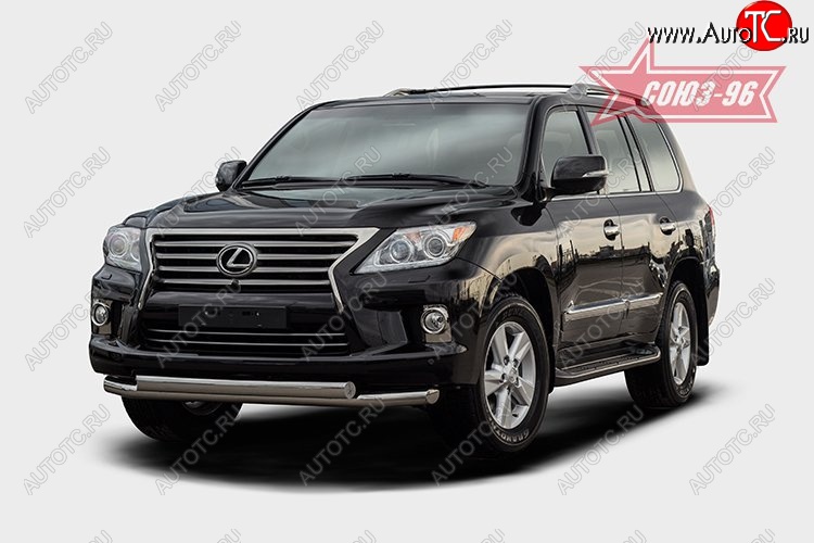 1 169 р. Защита переднего бампера двойная Souz-96 (d76/75х42). Lexus LX570 J200 1-ый рестайлинг (2012-2015)  с доставкой в г. Майкоп