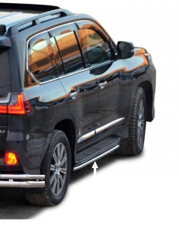 26 799 р. Защита порогов ТехноСфера (Техно Сфера) (нержавейка, d40 mm) Lexus LX450d J200 2-ой рестайлинг (2015-2022)  с доставкой в г. Майкоп. Увеличить фотографию 2