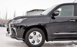 20 199 р. Защита переднего бампера (2 трубы Ø42 мм, нержавейка) Petroil Tuning  Lexus LX450d  J200 (2015-2022) 2-ой рестайлинг  с доставкой в г. Майкоп. Увеличить фотографию 3