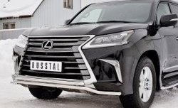 20 199 р. Защита переднего бампера (2 трубы Ø42 мм, нержавейка) Petroil Tuning  Lexus LX450d  J200 (2015-2022) 2-ой рестайлинг  с доставкой в г. Майкоп. Увеличить фотографию 4