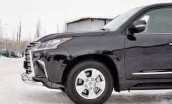 20 999 р. Защита переднего бампера (2 трубыØ63 и 42 мм, нержавейка) SLITKOFF  Lexus LX450d  J200 (2015-2022) 2-ой рестайлинг  с доставкой в г. Майкоп. Увеличить фотографию 3