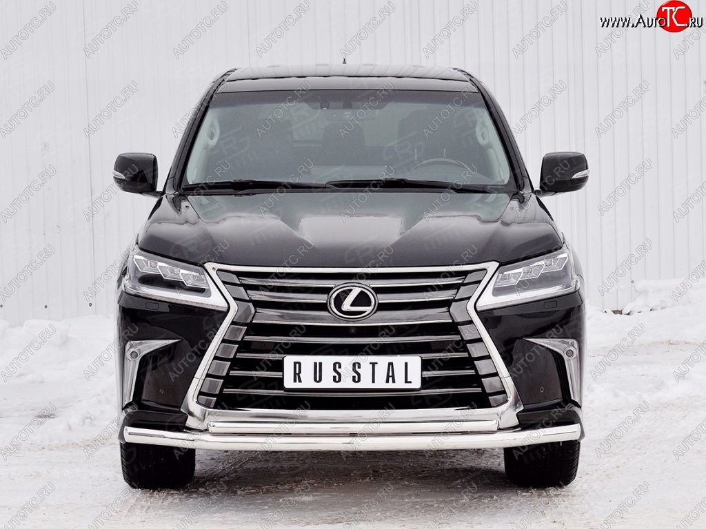 20 999 р. Защита переднего бампера (2 трубыØ63 и 42 мм, нержавейка) SLITKOFF  Lexus LX450d  J200 (2015-2022) 2-ой рестайлинг  с доставкой в г. Майкоп