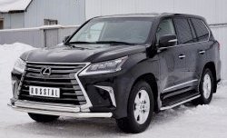 22 699 р. Защита переднего бампера (2 трубыØ63 мм, нержавейка) SLITKOFF  Lexus LX450d  J200 (2015-2022) 2-ой рестайлинг  с доставкой в г. Майкоп. Увеличить фотографию 2