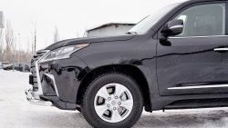 22 699 р. Защита переднего бампера (2 трубыØ63 мм, нержавейка) SLITKOFF  Lexus LX450d  J200 (2015-2022) 2-ой рестайлинг  с доставкой в г. Майкоп. Увеличить фотографию 3