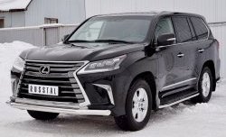 17 699 р. Защита переднего бампера (Ø76 мм, нержавейка) SLITKOFF  Lexus LX450d  J200 (2015-2022) 2-ой рестайлинг  с доставкой в г. Майкоп. Увеличить фотографию 2