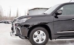 23 999 р. Защита переднего бампера (2 трубыØ76 и 63 мм, нержавейка) SLITKOFF  Lexus LX450d  J200 (2015-2022) 2-ой рестайлинг  с доставкой в г. Майкоп. Увеличить фотографию 3