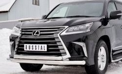 23 999 р. Защита переднего бампера (2 трубыØ76 и 63 мм, нержавейка) SLITKOFF  Lexus LX450d  J200 (2015-2022) 2-ой рестайлинг  с доставкой в г. Майкоп. Увеличить фотографию 4