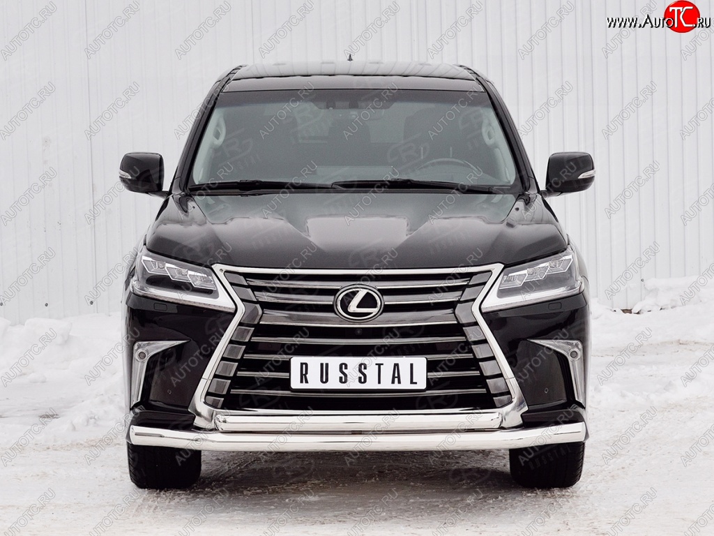 23 999 р. Защита переднего бампера (2 трубыØ76 и 63 мм, нержавейка) SLITKOFF  Lexus LX450d  J200 (2015-2022) 2-ой рестайлинг  с доставкой в г. Майкоп