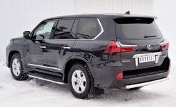 16 899 р. Защита заднего бампера (Ø63 мм, нержавейка, NOT F-SPORT/HERITAGE) SLITKOFF  Lexus LX450d  J200 - LX570  J200  с доставкой в г. Майкоп. Увеличить фотографию 2