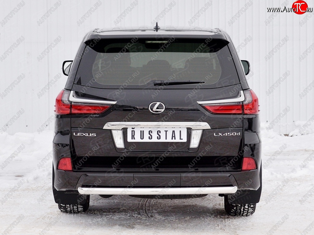 16 899 р. Защита заднего бампера (Ø63 мм, нержавейка, NOT F-SPORT/HERITAGE) SLITKOFF  Lexus LX450d  J200 - LX570  J200  с доставкой в г. Майкоп
