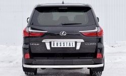 Защита заднего бампера (Ø63 мм, нержавейка, NOT F-SPORT/HERITAGE) SLITKOFF Lexus LX450d  J200 - LX570  J200