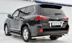 17 649 р. Защита заднего бампера (Ø63 мм уголки, нержавейка) SLITKOFF Lexus LX450d J200 2-ой рестайлинг (2015-2022)  с доставкой в г. Майкоп. Увеличить фотографию 4