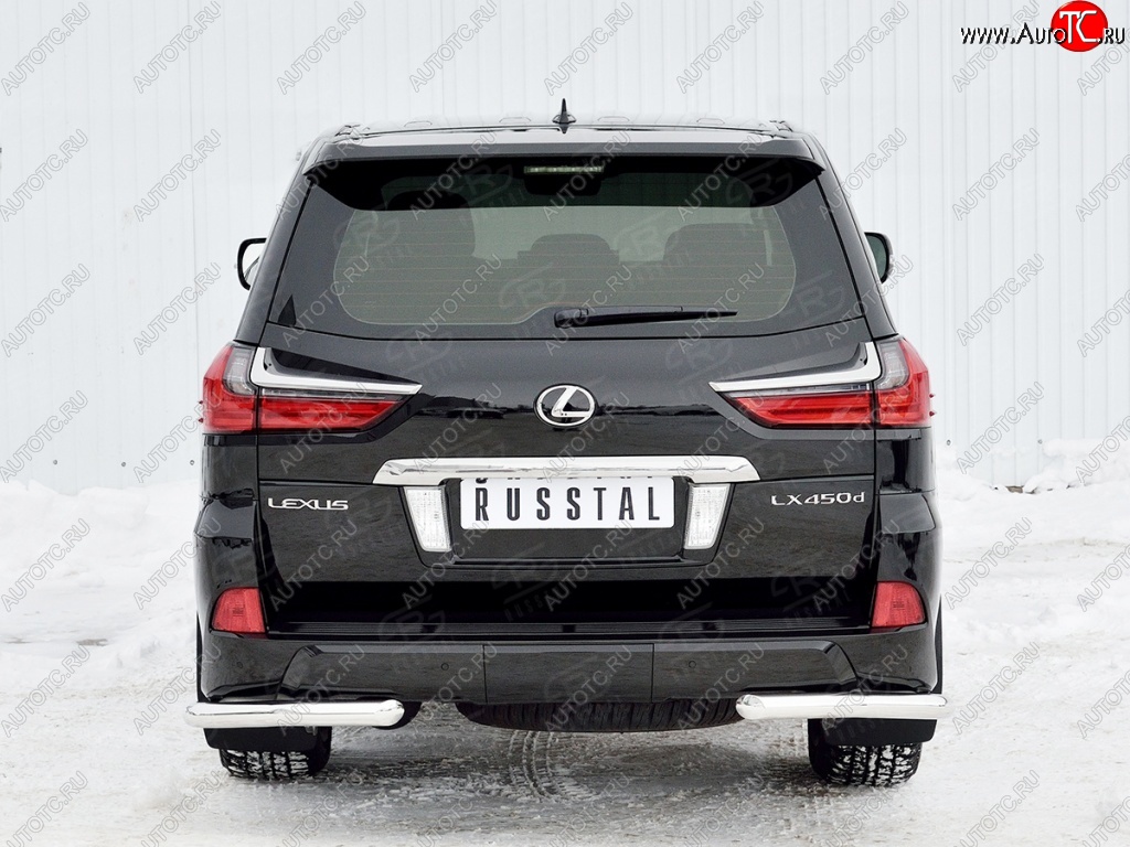 17 649 р. Защита заднего бампера (Ø63 мм уголки, нержавейка) SLITKOFF Lexus LX450d J200 2-ой рестайлинг (2015-2022)  с доставкой в г. Майкоп