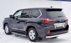 19 299 р. Защита заднего бампера (Ø76 мм, нержавейка) SLITKOFF Lexus LX450d J200 2-ой рестайлинг (2015-2022)  с доставкой в г. Майкоп. Увеличить фотографию 2