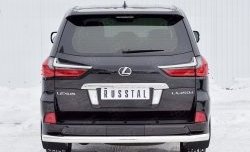 Защита заднего бампера (Ø76 мм, нержавейка) SLITKOFF Lexus LX450d  J200 - LX570  J200