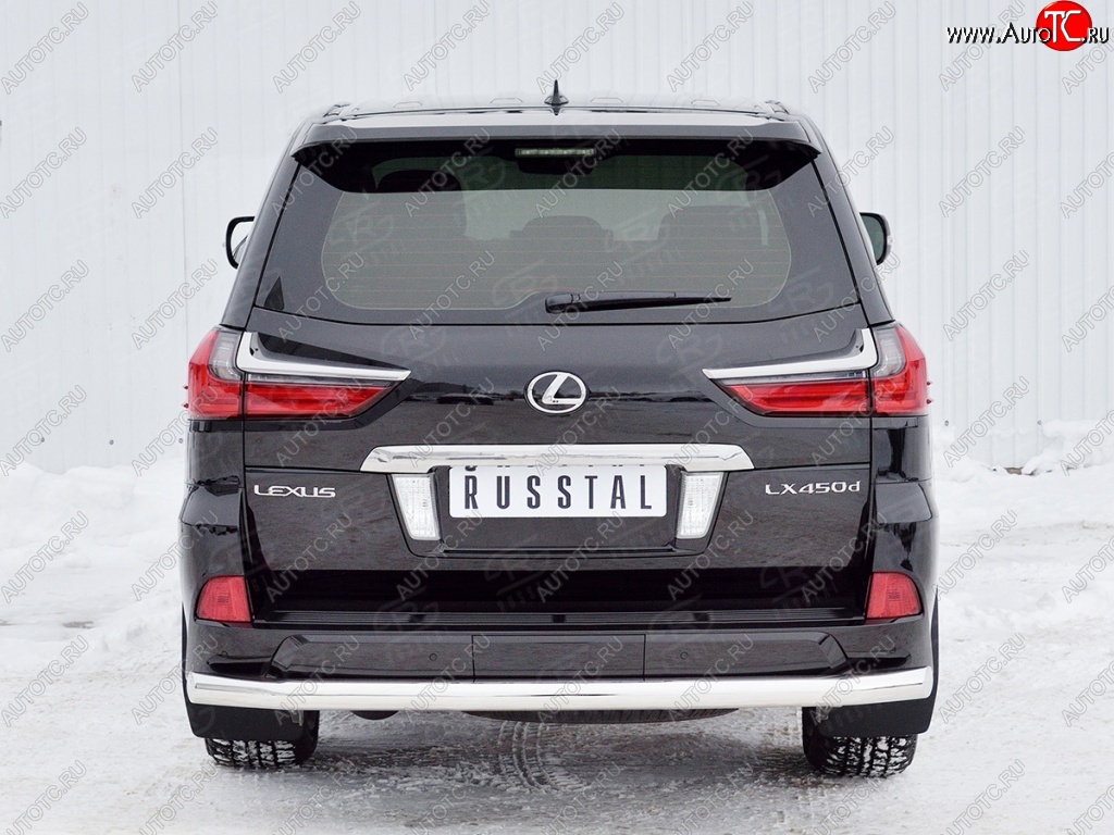 19 299 р. Защита заднего бампера (Ø76 мм, нержавейка) SLITKOFF Lexus LX450d J200 2-ой рестайлинг (2015-2022)  с доставкой в г. Майкоп