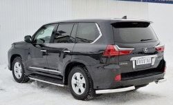 15 299 р. Защита заднего бампера (Ø76 мм уголки, нержавейка) SLITKOFF Lexus LX450d J200 2-ой рестайлинг (2015-2022)  с доставкой в г. Майкоп. Увеличить фотографию 2