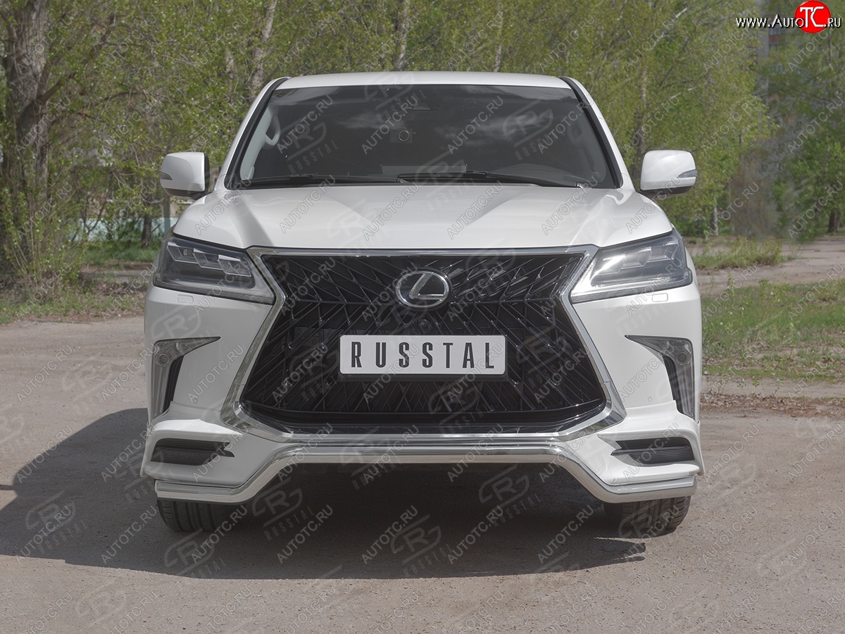 16 999 р. Защита переднего бампера (TRD Superior, волна, Ø 63 мм, нержавейка) Lexus LX570 J200 2-ой рестайлинг (2015-2022)  с доставкой в г. Майкоп