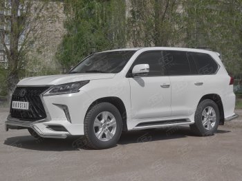 16 999 р. Защита переднего бампера (TRD Superior, волна, Ø 63 мм, нержавейка) Lexus LX570 J200 2-ой рестайлинг (2015-2022)  с доставкой в г. Майкоп. Увеличить фотографию 3