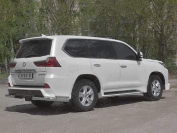 16 849 р. Защита заднего бампера (2 трубы Ø76 и 42 мм уголки, нержавейка) Lexus LX450d J200 2-ой рестайлинг (2015-2022)  с доставкой в г. Майкоп. Увеличить фотографию 3