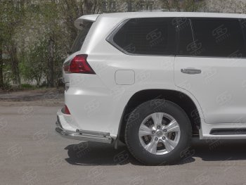 16 849 р. Защита заднего бампера (2 трубы Ø76 и 42 мм уголки, нержавейка) Lexus LX450d J200 2-ой рестайлинг (2015-2022)  с доставкой в г. Майкоп. Увеличить фотографию 4